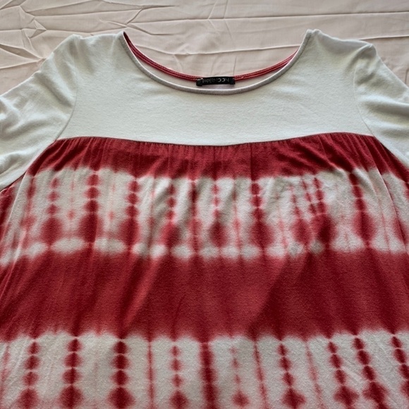 Papermoon Women’s Maroon Short Sleeve Tie Dye T-Shirt - Picture 1 of 5